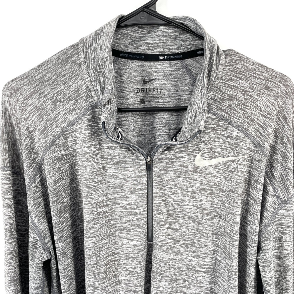 Nike Dri Fit Long Sleeve Running Half Zip Athletic Gray Heather Shirt Men's Med - Picture 1 of 10